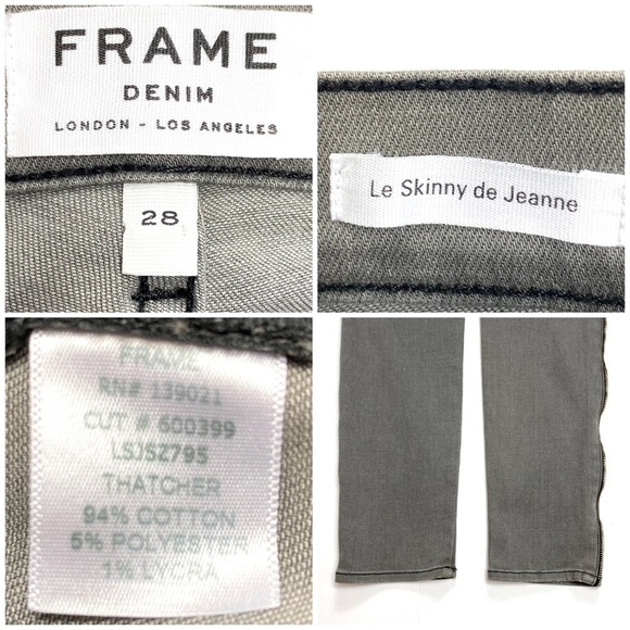 Frame Denim Le Skinny de Jeanne Zip Ankle Jeans - Picture 7 of 9